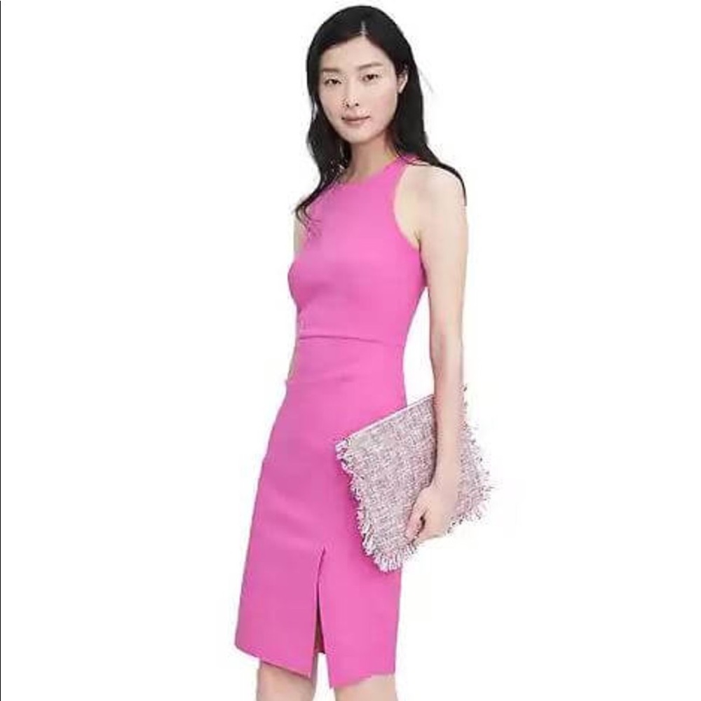 NWT Banana Republic pink fitted dress with slit